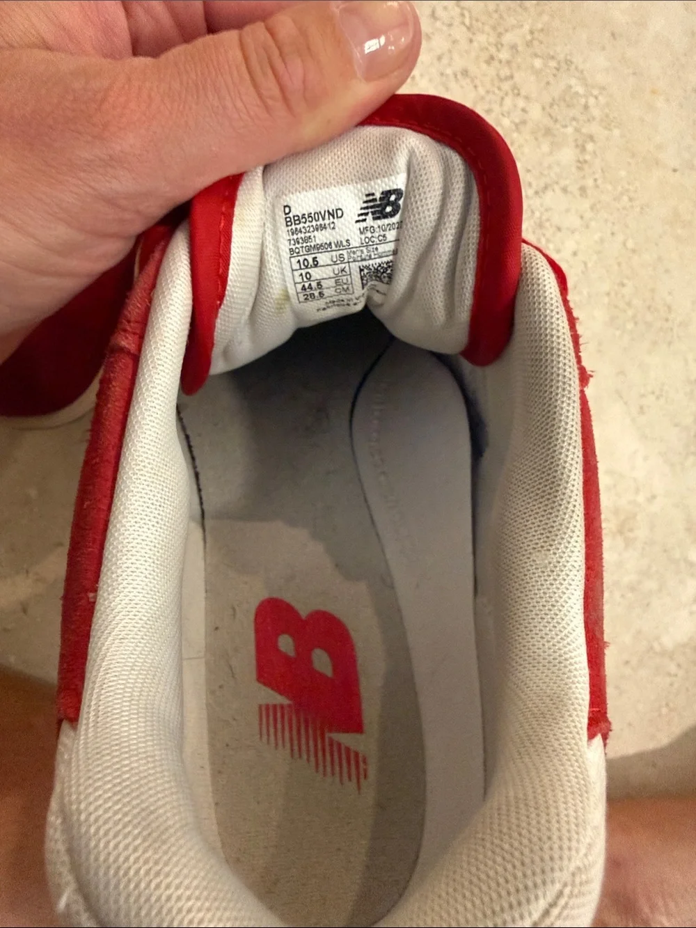 New Balance 550 Men's Sneakers in Red and White